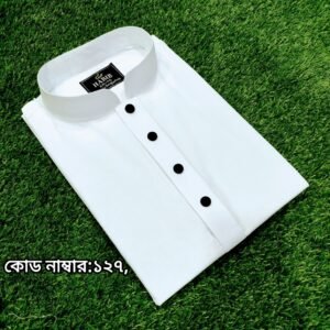 আদি ধুতি কাপড়ের পাঞ্জাবি সাদা(কোড:127)